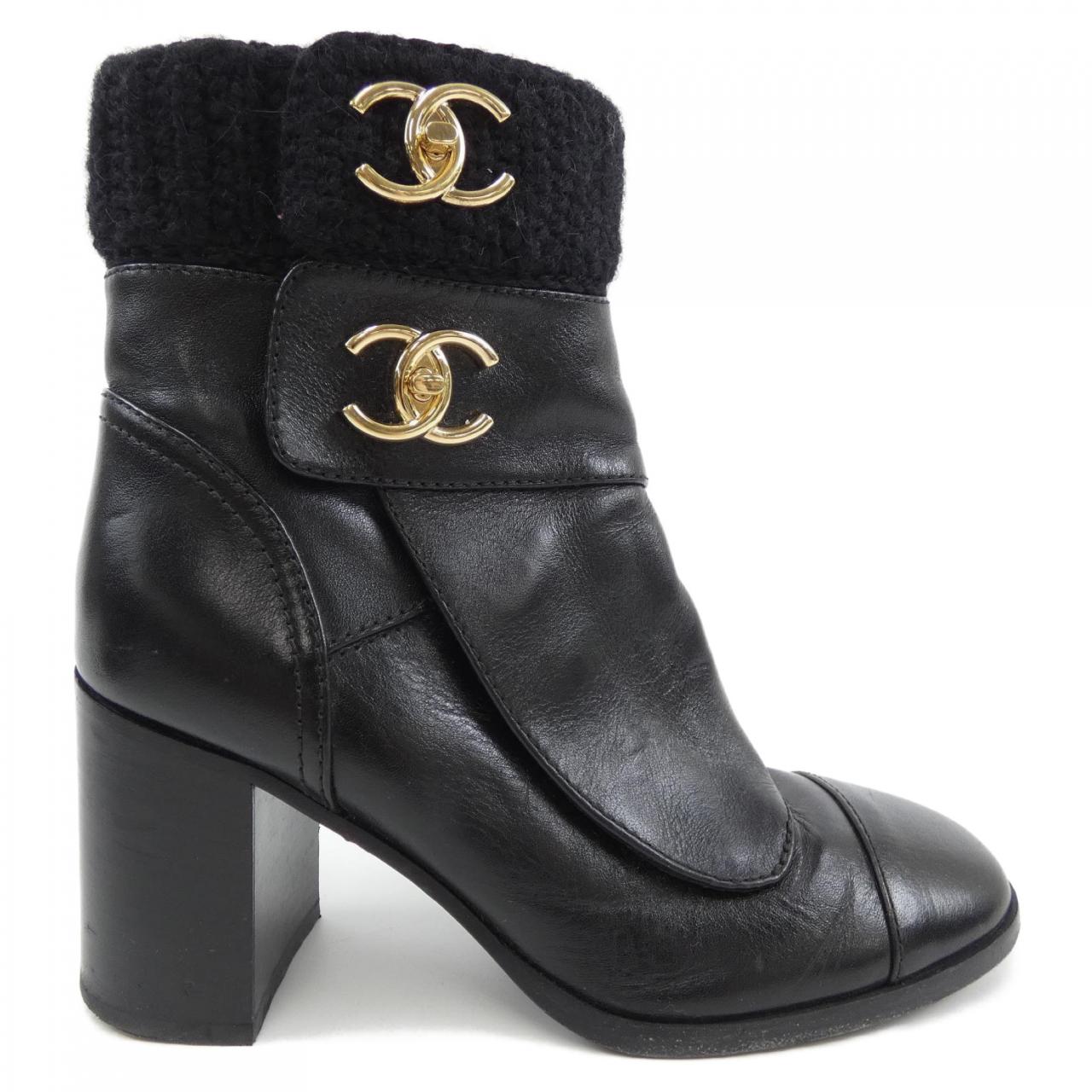 Chanel G45281B14454 Kidskin Knit Lambskin Boots