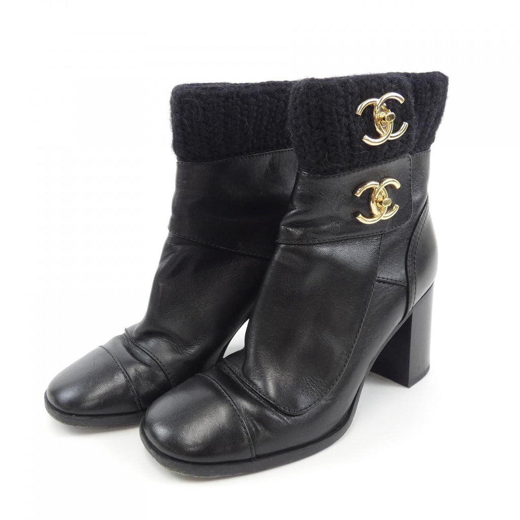 Chanel G45281B14454 Kidskin Knit Lambskin Boots