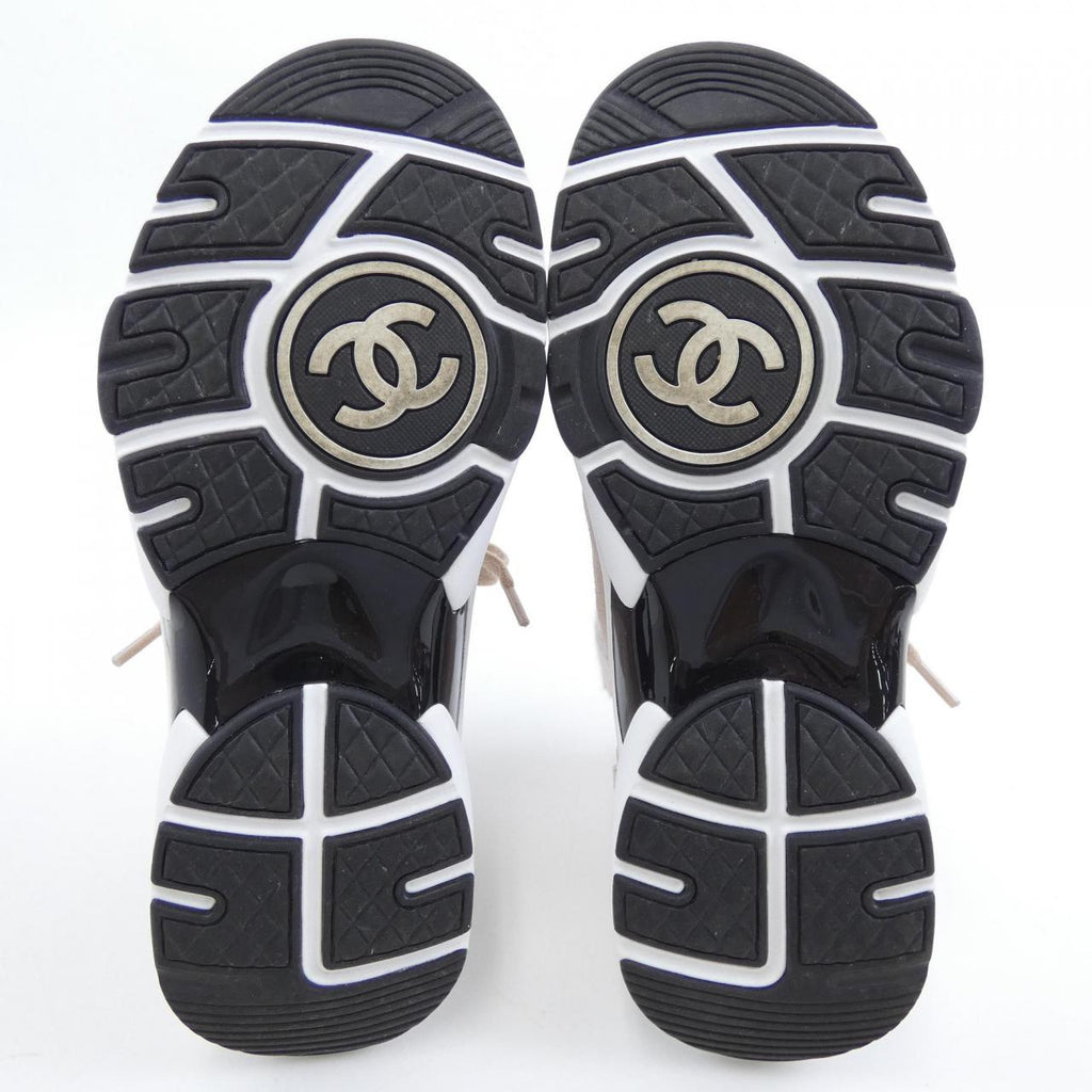 Chanel G38750B14071 Knit Suede Calfskin Sneakers
