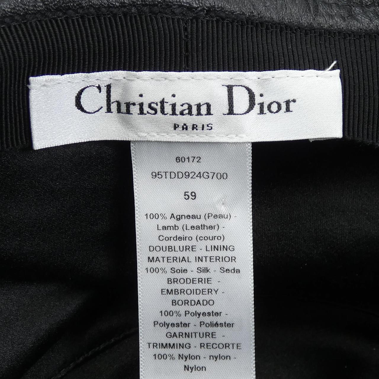 Christian Dior 95TDD924G700 Lamb Leather Hat