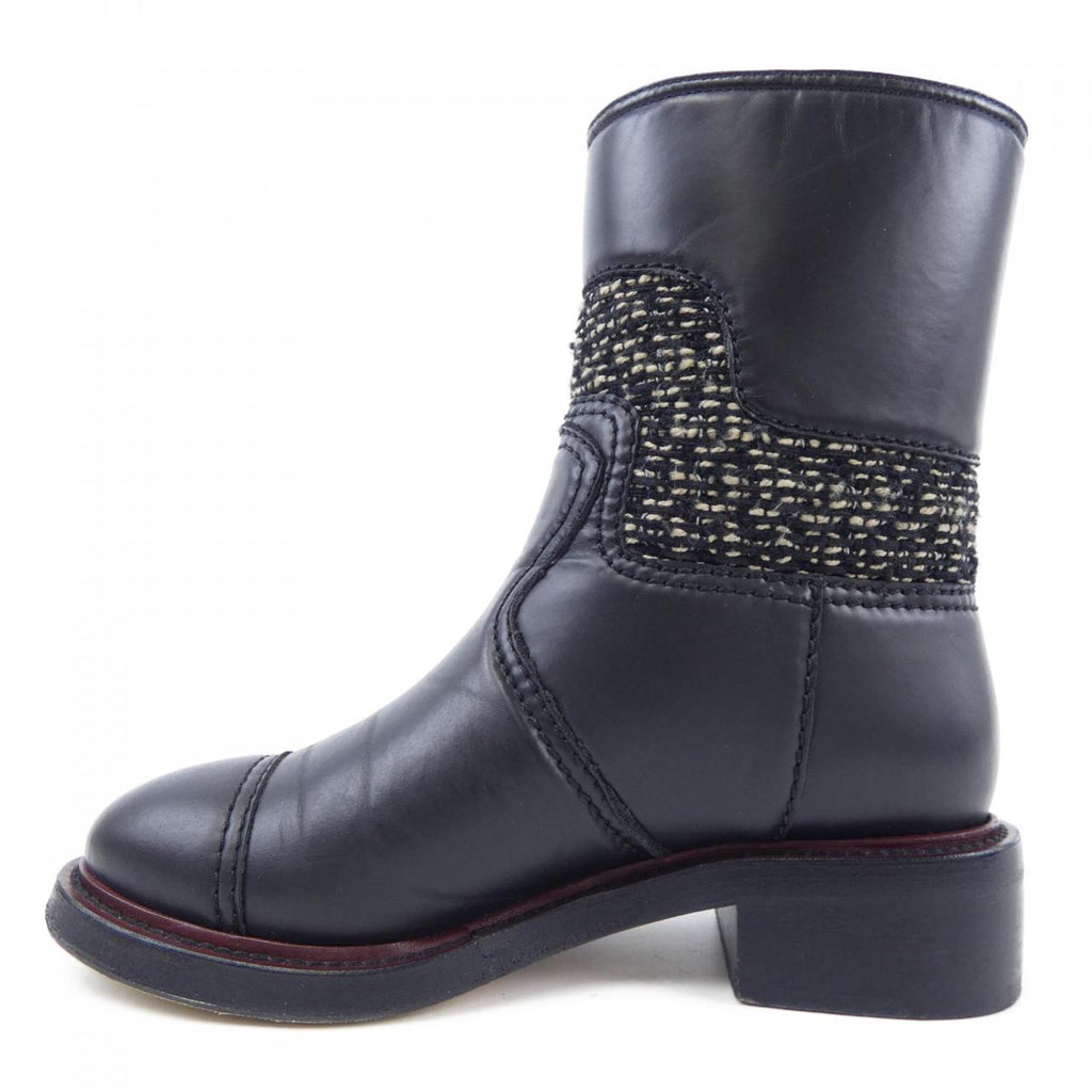 Chanel G31189Y50115 Calfskin Tweed Boots