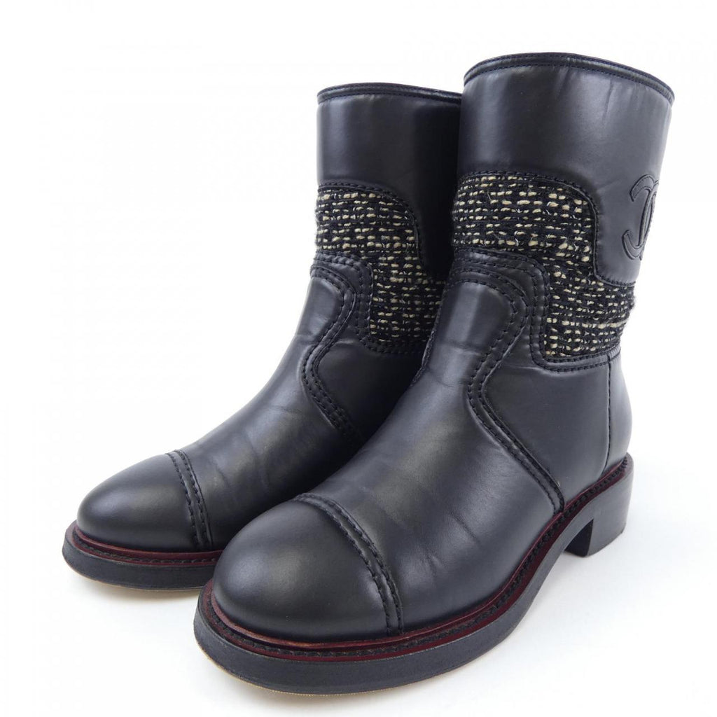 Chanel G31189Y50115 Calfskin Tweed Boots