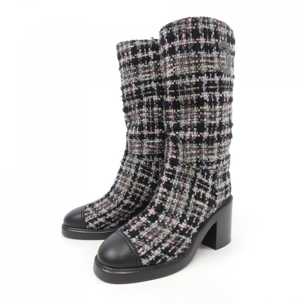 Chanel G39614Y56301 Tweed Calfskin Boots