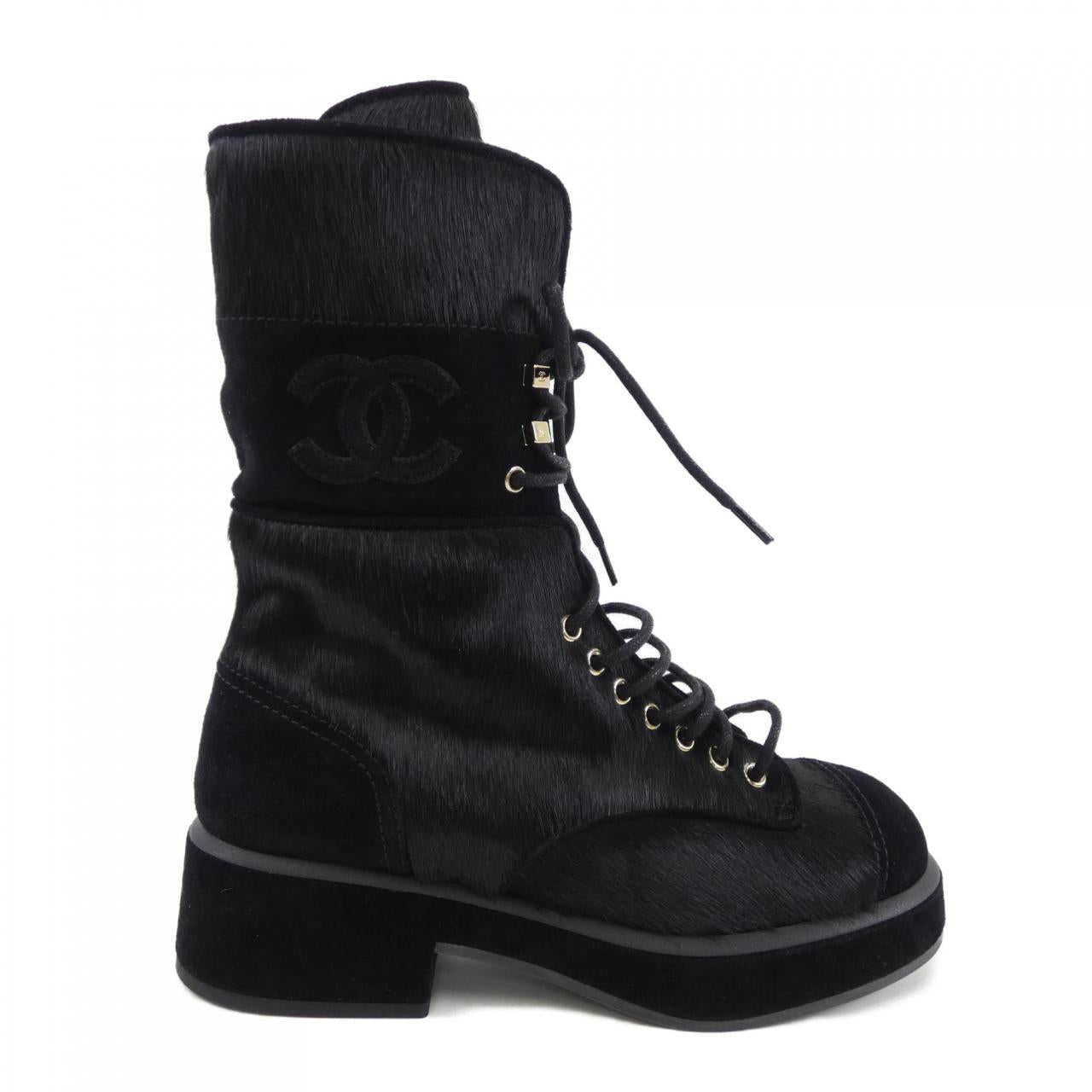 Chanel G39506Y56127 Calfskin Knit Suede Boots