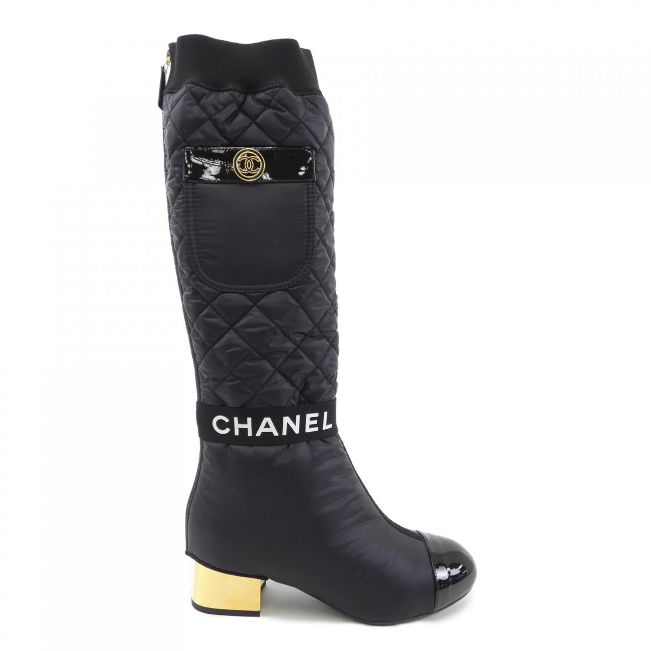Chanel G38428Y55553 Fabric Lambskin Patent Calfskin Boots