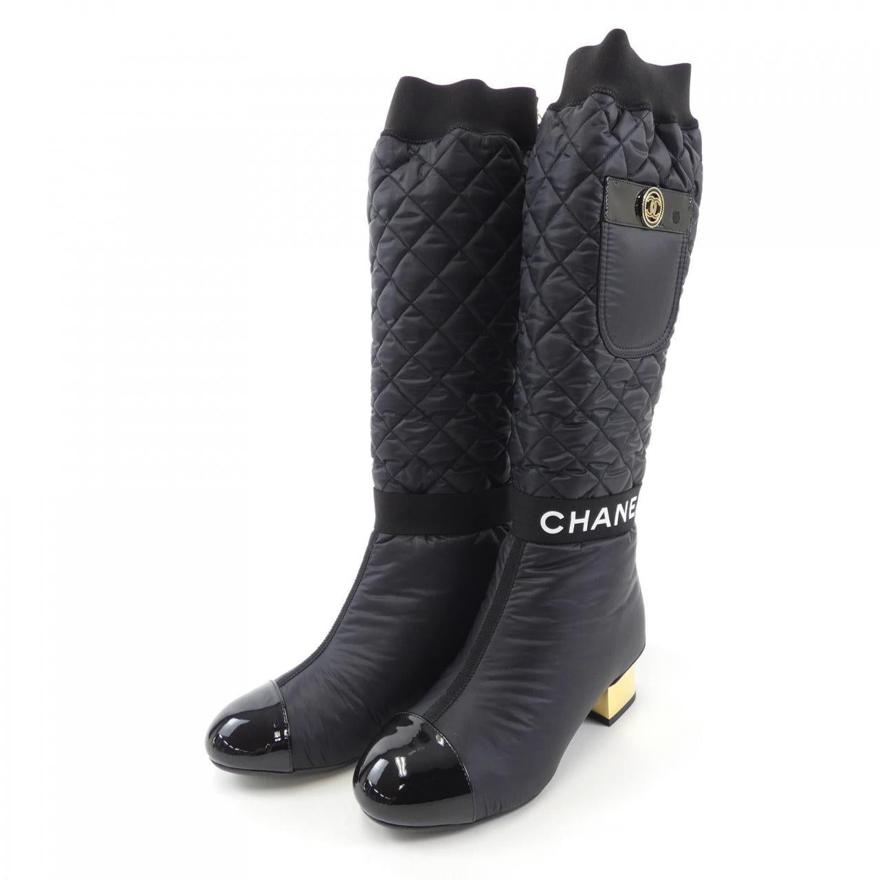 Chanel G38428Y55553 Fabric Lambskin Patent Calfskin Boots