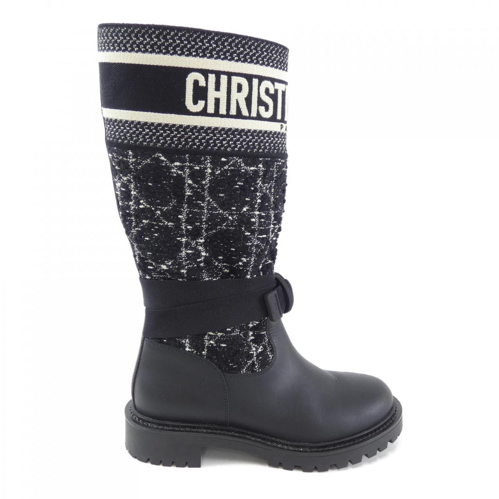 Christian Dior D-MAJOR Calfskin/Canage Tweed Boots