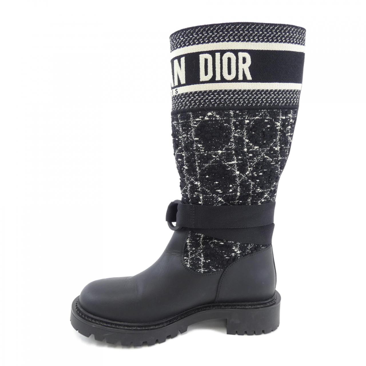Christian Dior D-MAJOR Calfskin/Canage Tweed Boots