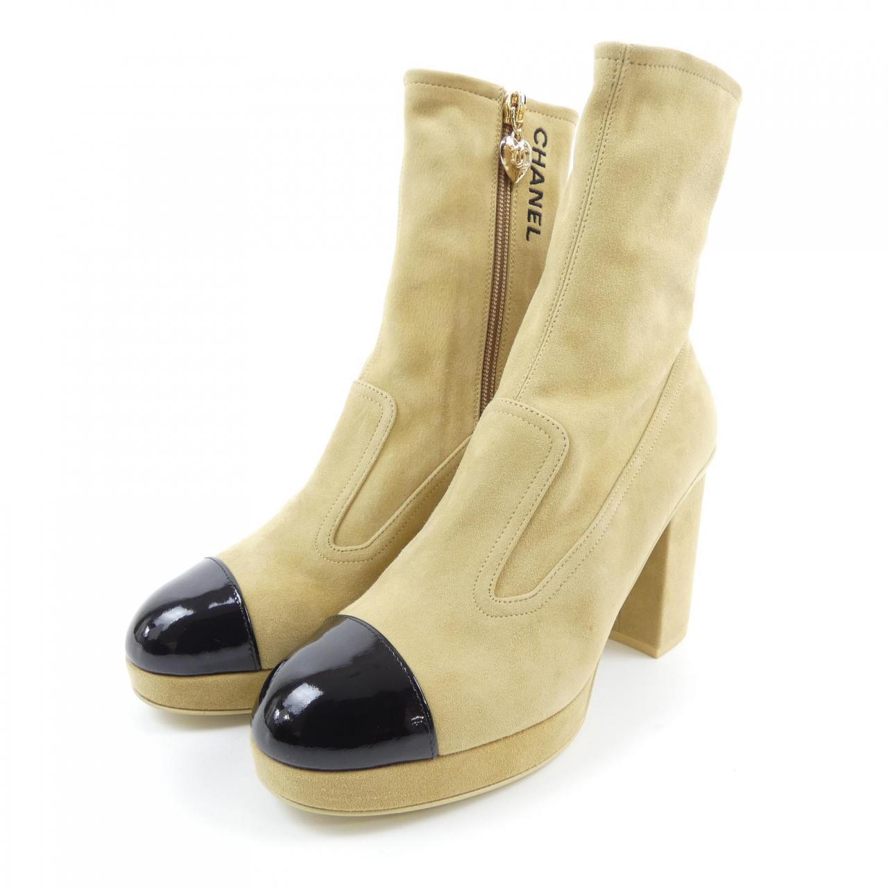 Chanel Suede Kidskin Patent Calfskin Boots