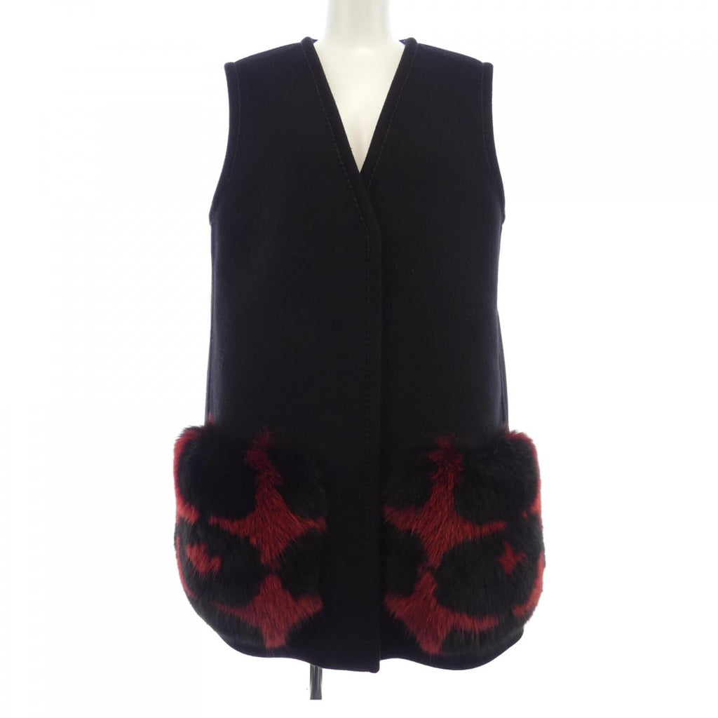 Fendi FF8427 Cashmere Blend Fox Long Vest
