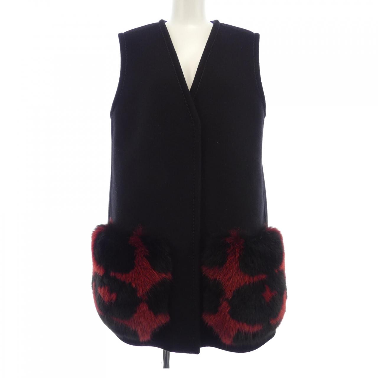 Fendi FF8427 Cashmere Blend Fox Long Vest