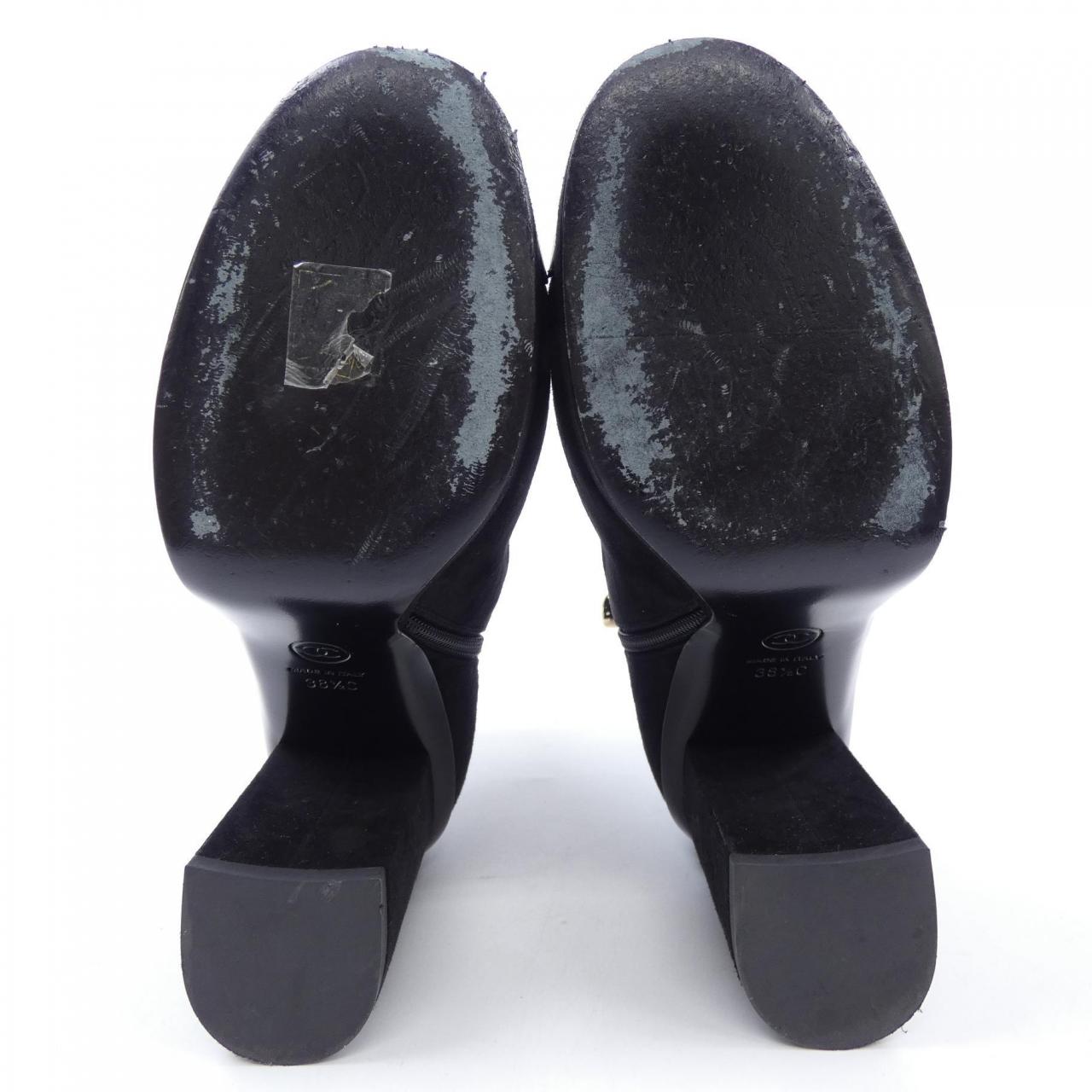 Chanel G45195B13944 Suede Kidskin Patent Calfskin Boots