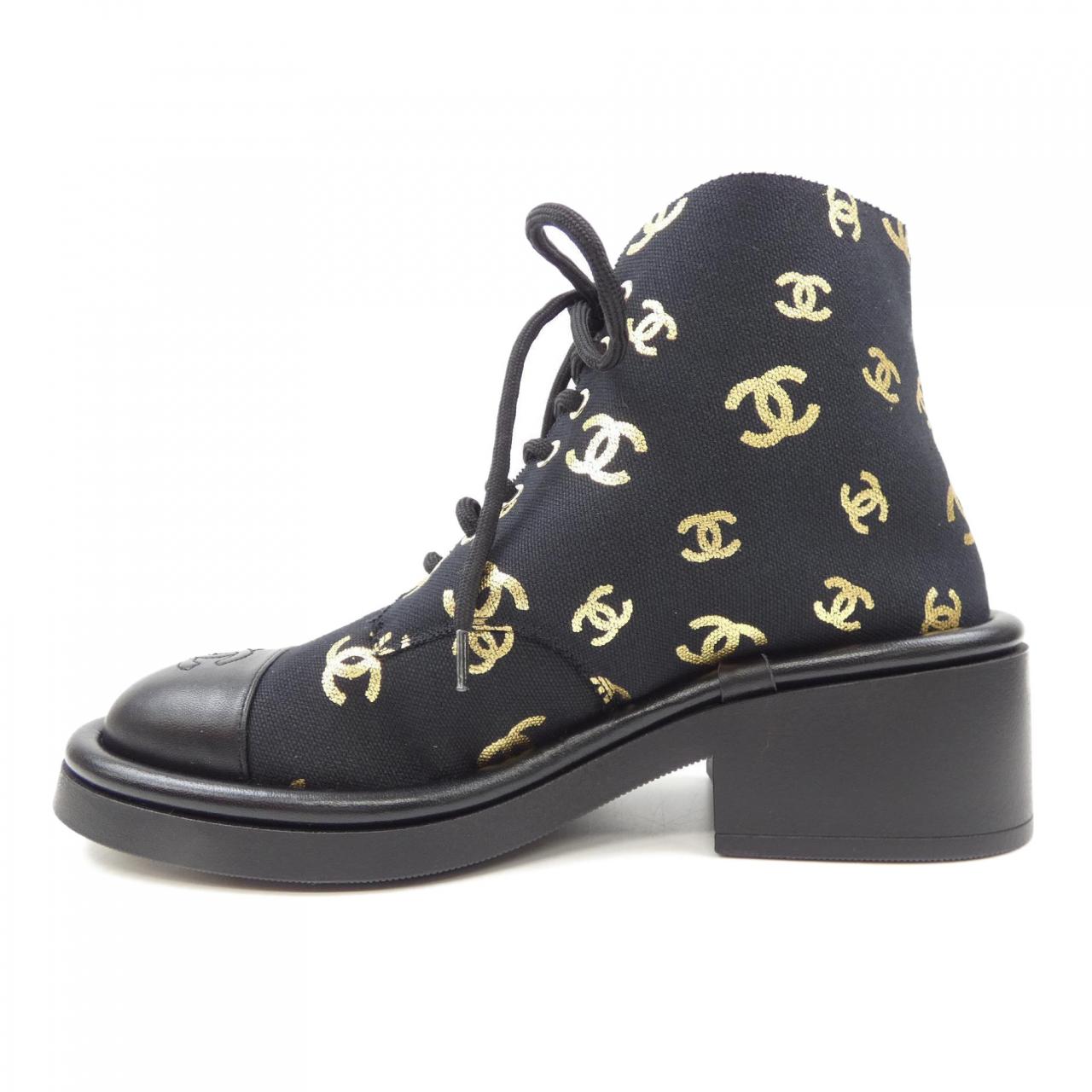 Chanel G39093Y56084 Print Fabric Lambskin Shearling Boots