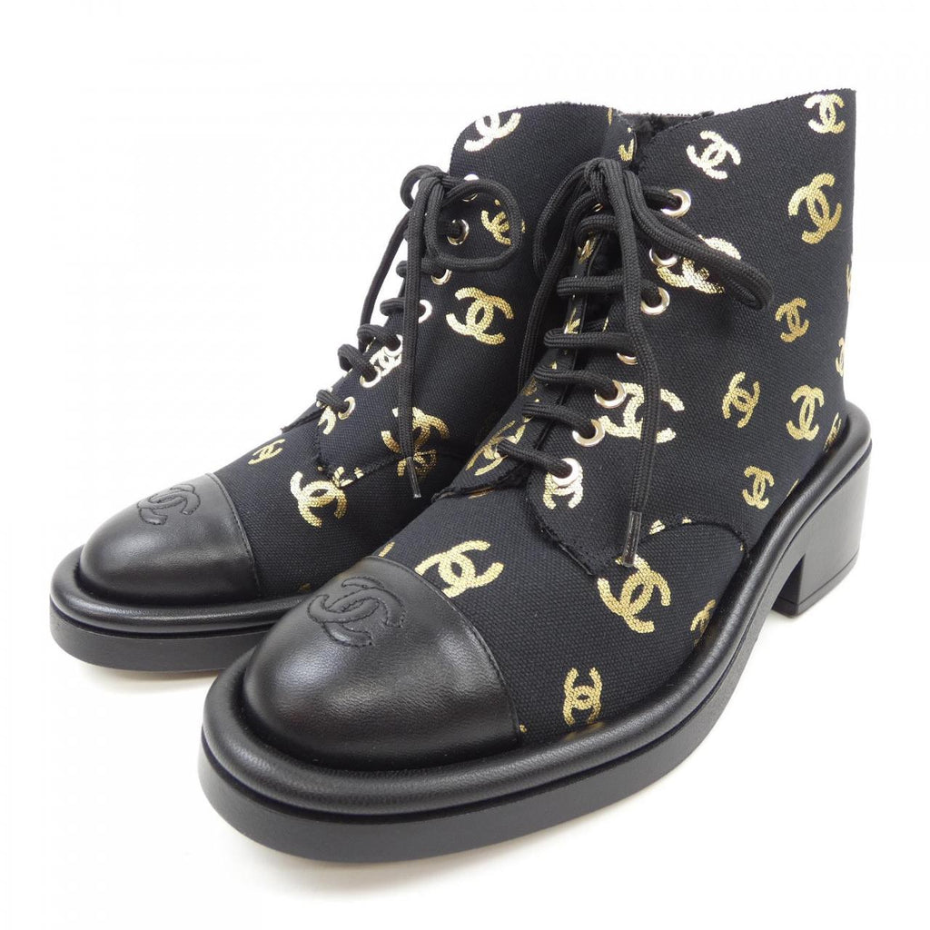 Chanel G39093Y56084 Print Fabric Lambskin Shearling Boots
