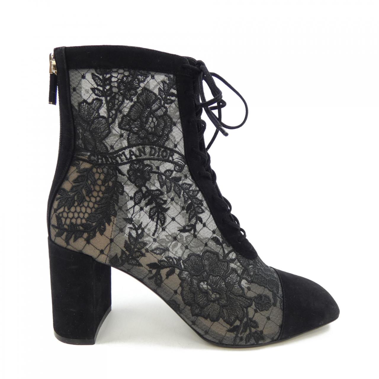 Christian Dior Embroidery Mesh & Suede Goatskin Boots