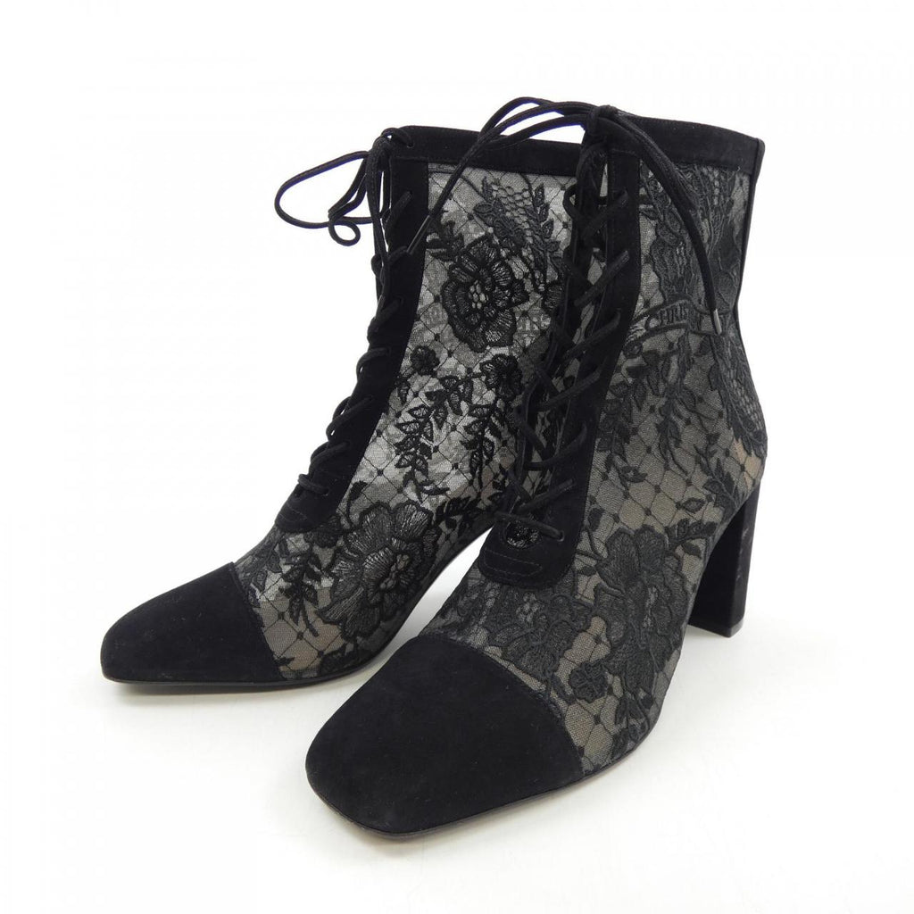 Christian Dior Embroidery Mesh & Suede Goatskin Boots