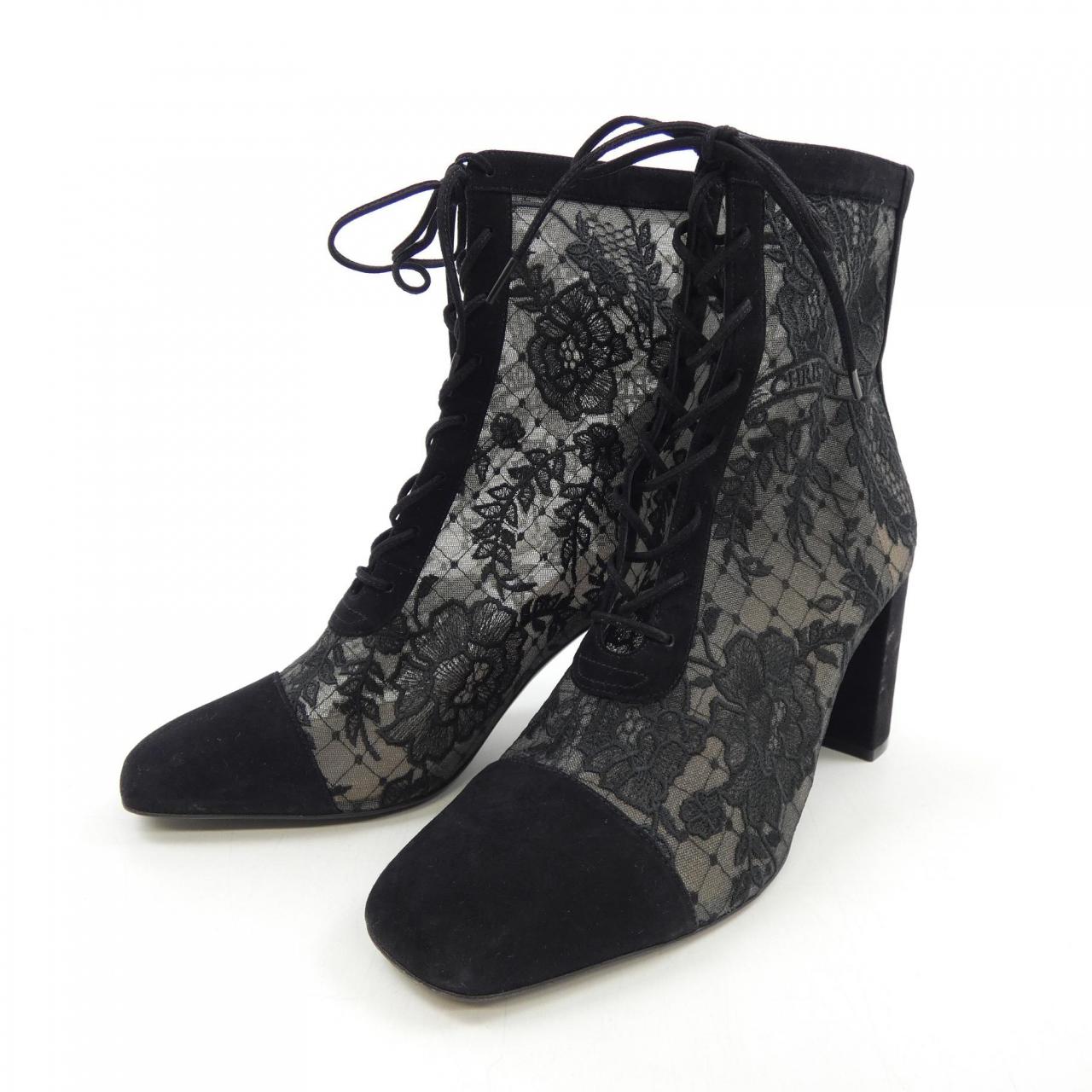 Christian Dior Embroidery Mesh & Suede Goatskin Boots