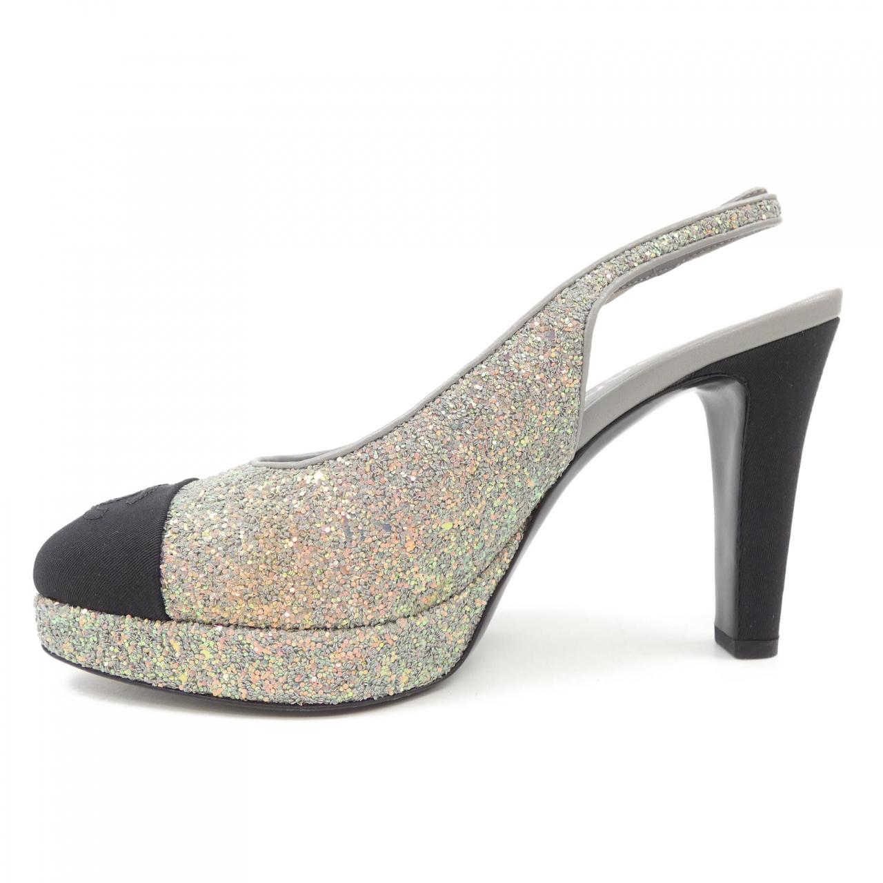 Chanel G37586Y55353 Glitter & Grosgrain Pumps