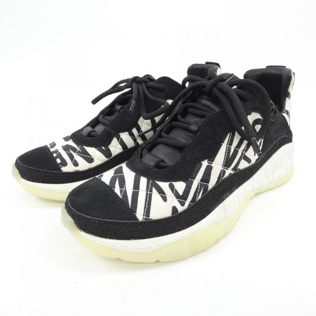 Chanel Graphic Logo Nylon Suede Sneakers