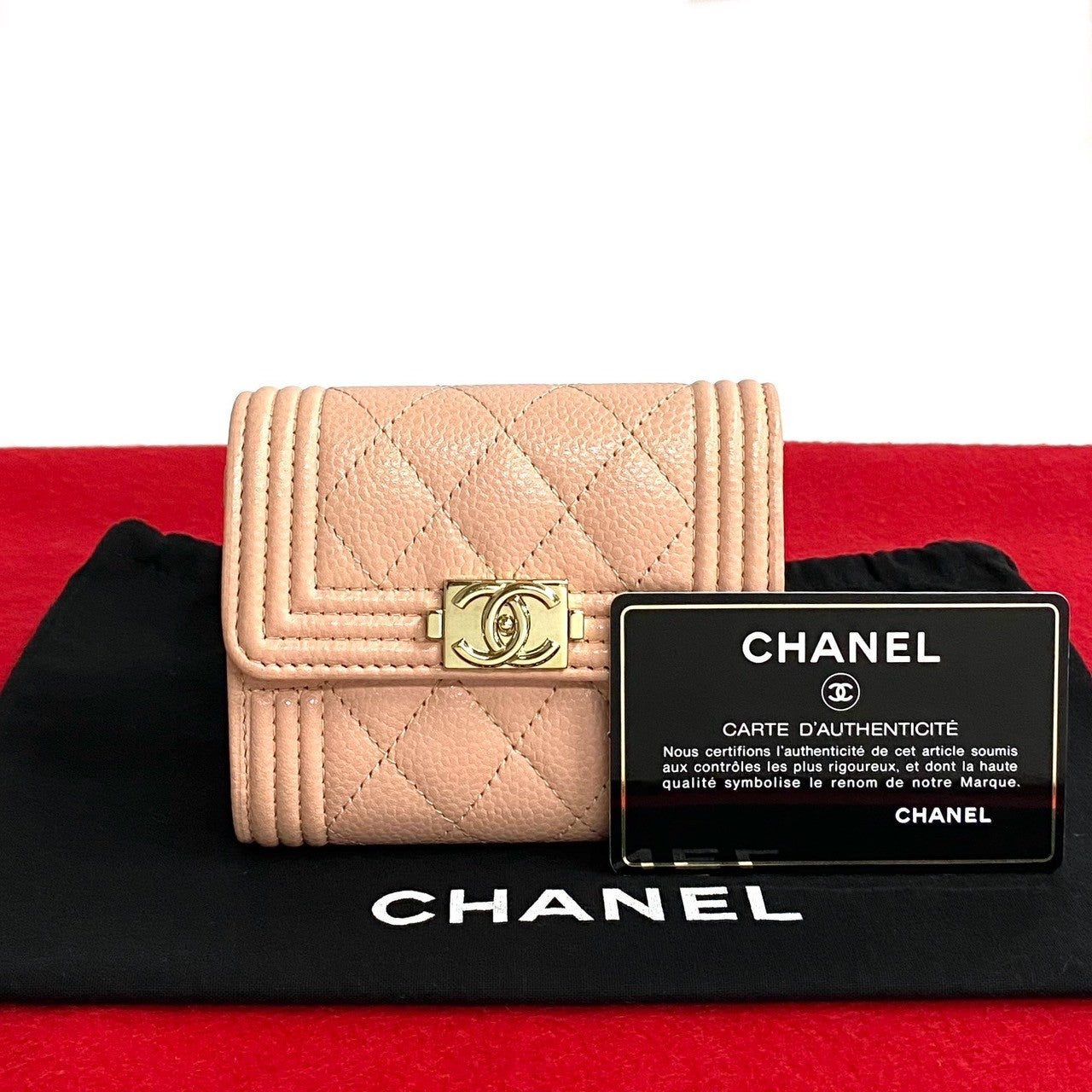 Chanel Boy Chanel Caviar Skin Wallet