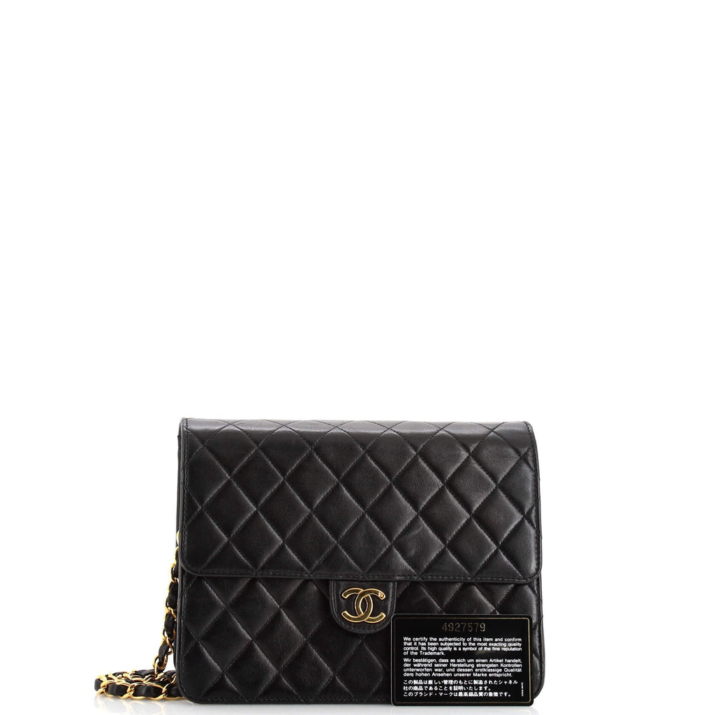 Vintage Clutch with Chain Quilted Leather Small
