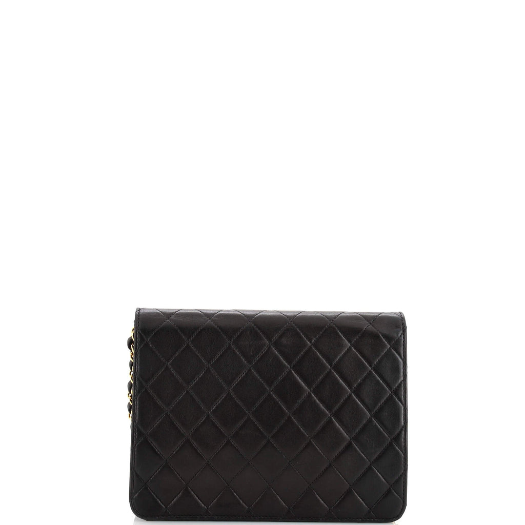 Vintage Clutch with Chain Quilted Leather Small