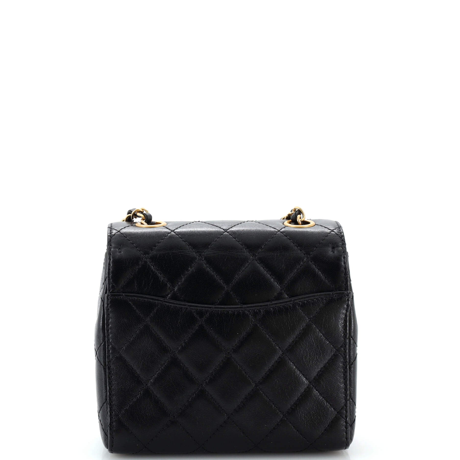 Retro Classic Square Flap Bag Quilted Goatskin Mini