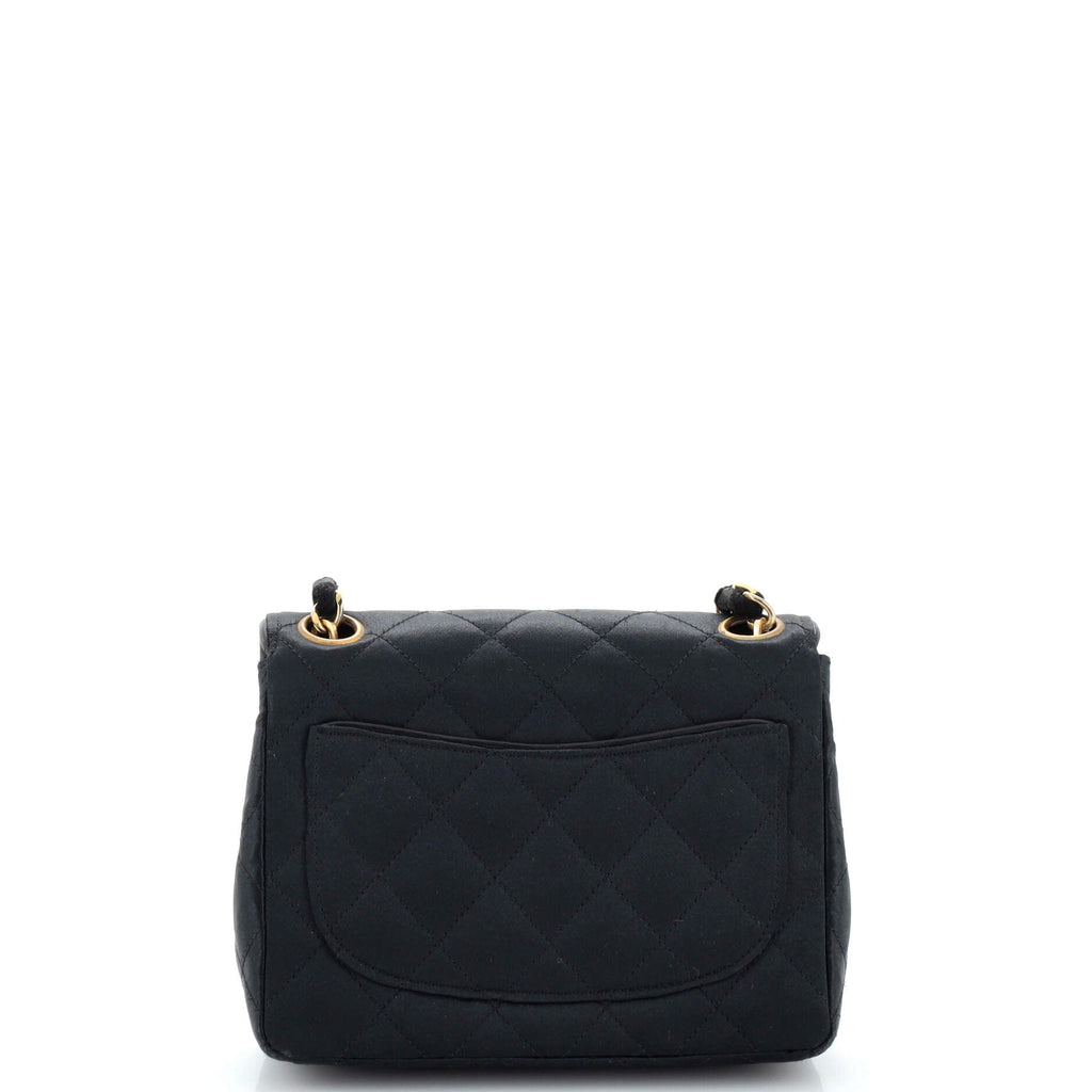 Vintage Square Classic Single Flap Bag Quilted Satin Mini
