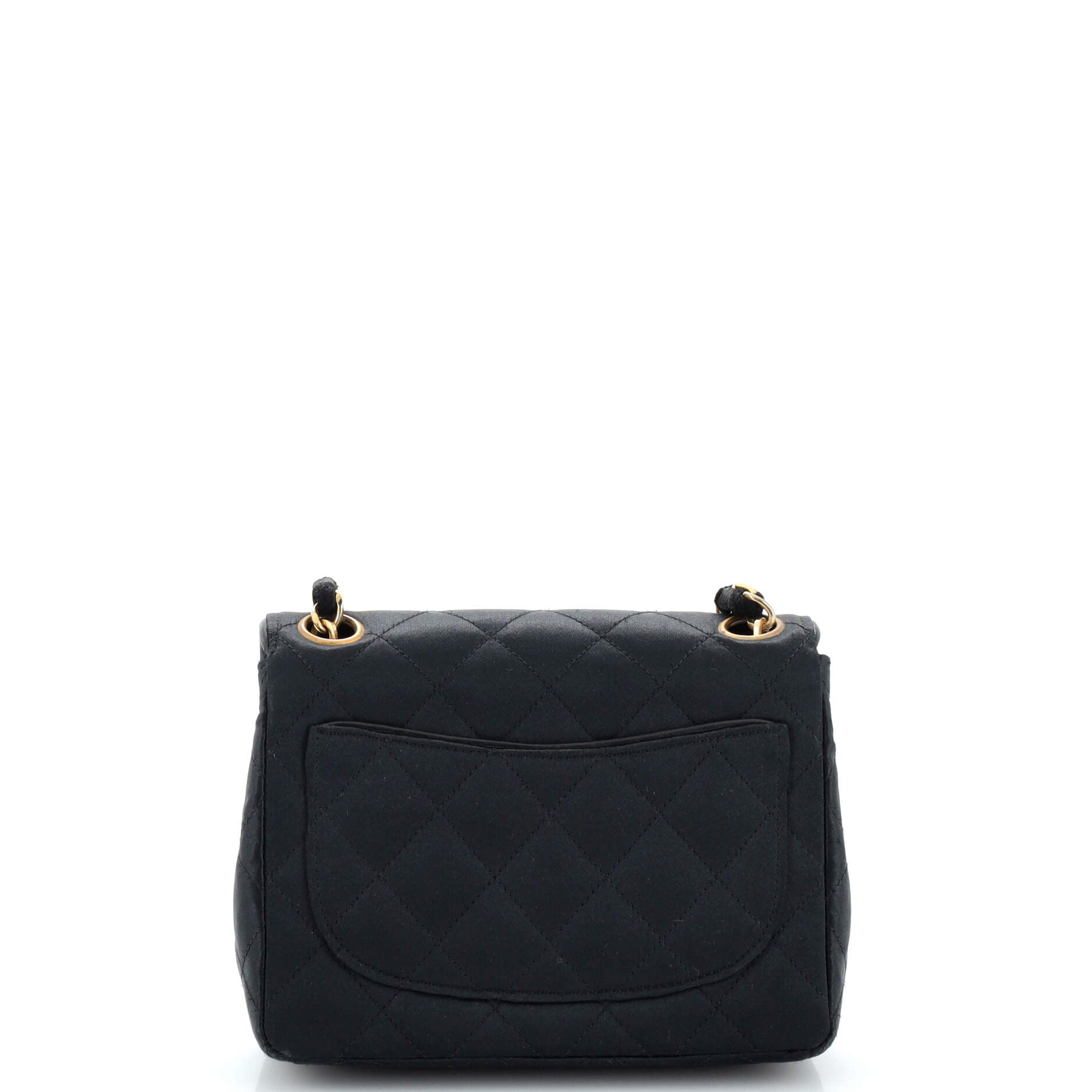 Vintage Square Classic Single Flap Bag Quilted Satin Mini