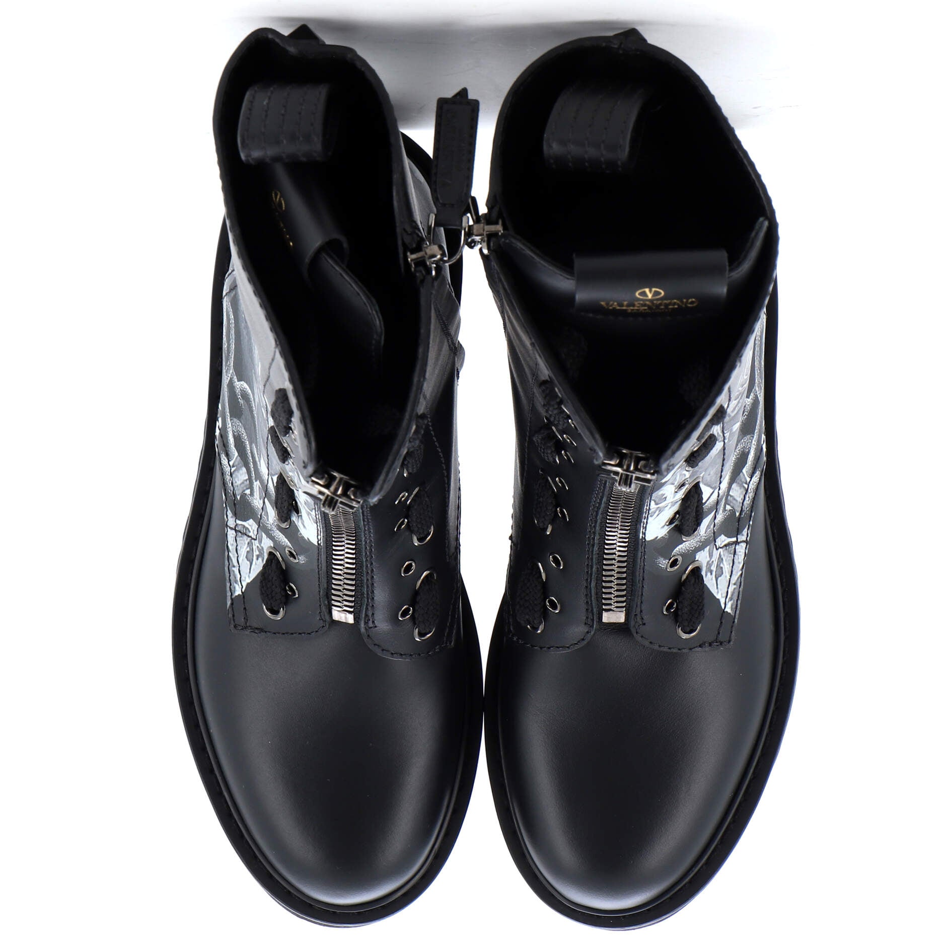 Women's Undercover Combat Boots Printed Leather