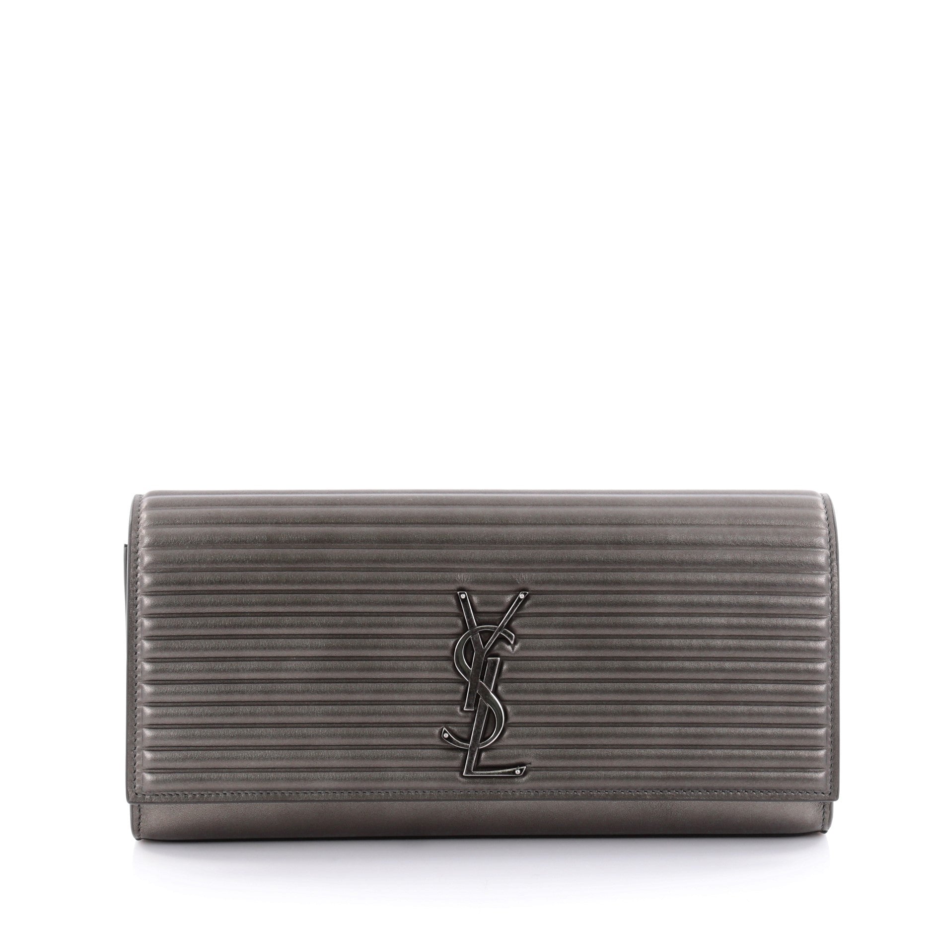 Opium Classic Monogram Clutch Ribbed Leather
