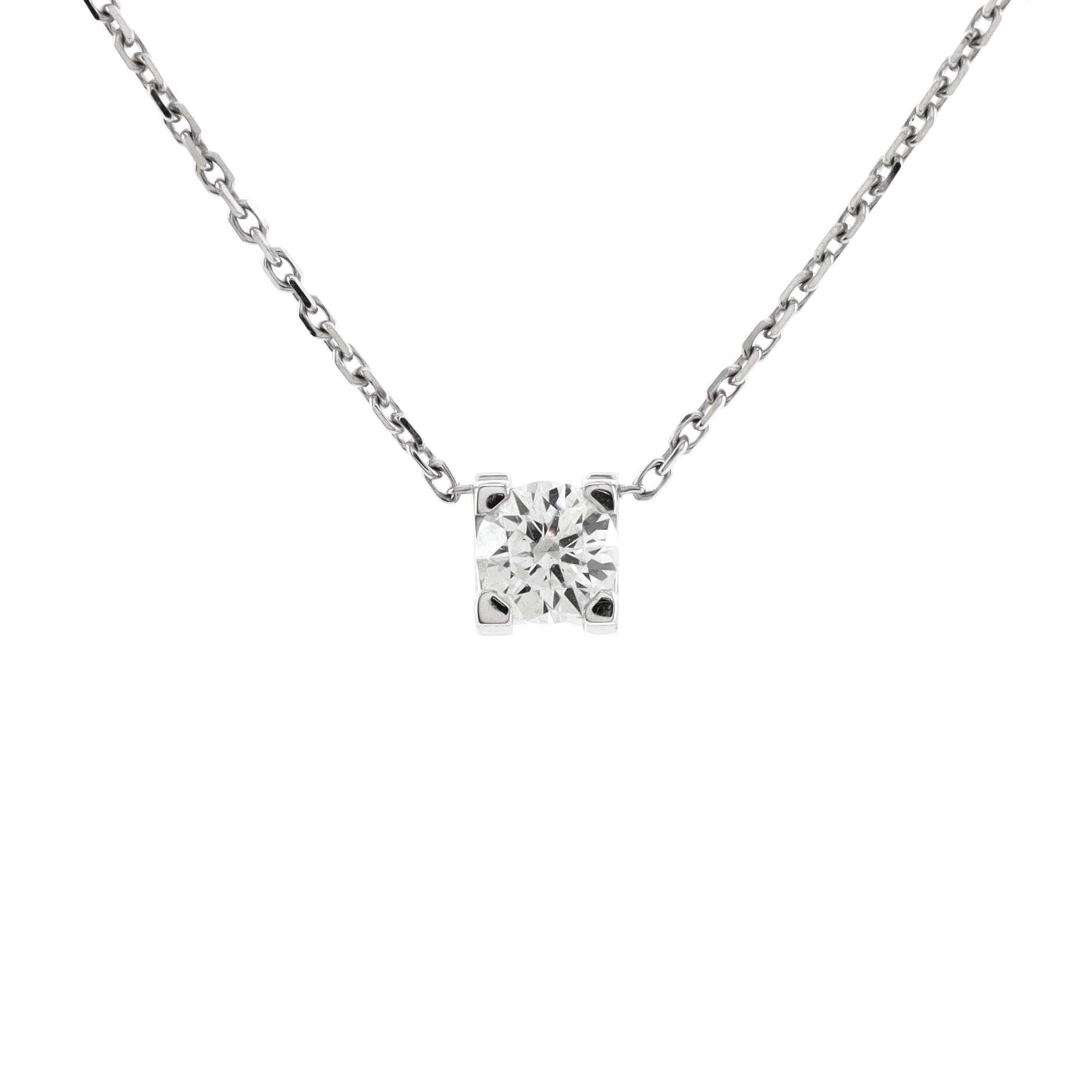 C de Cartier Necklace 18K White Gold and Diamond 0.28-0.35CT
