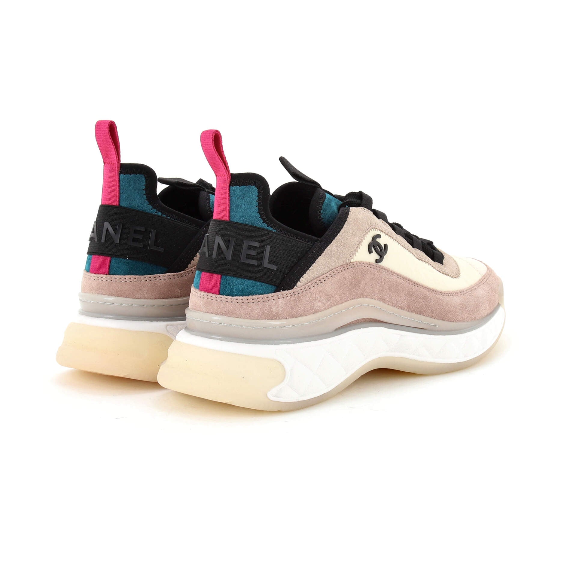 Women's CC Cap Toe Logo Sneakers Suede and Mixed Fibers