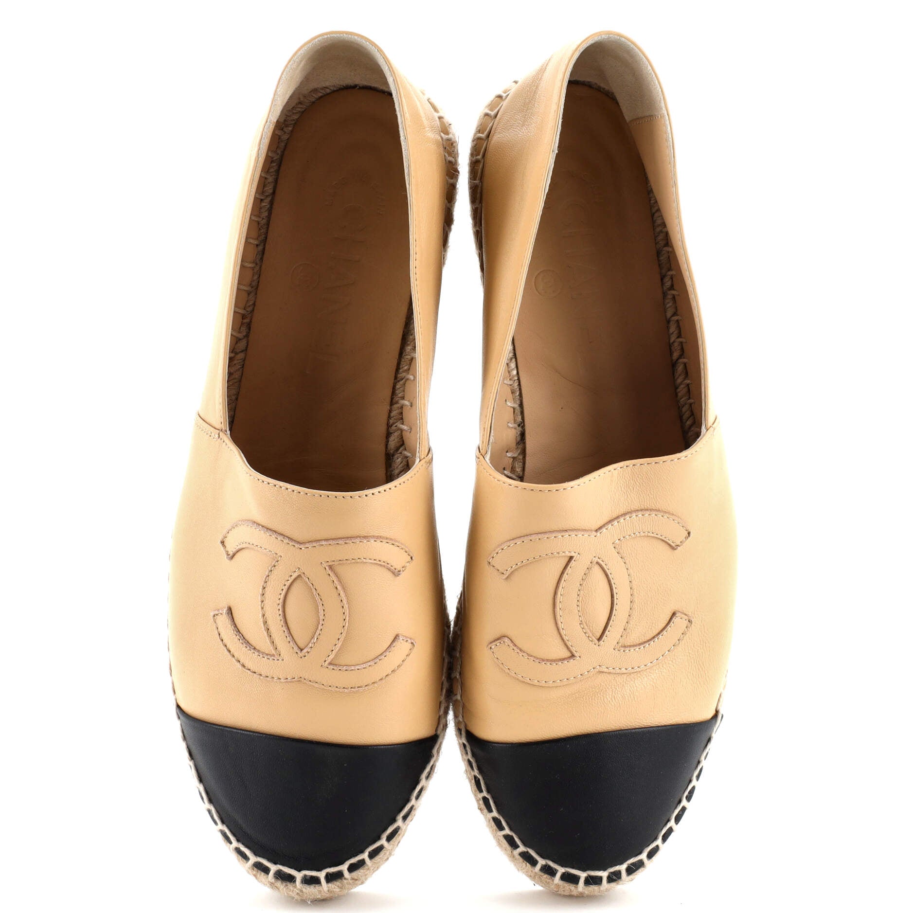 Women's CC Cap Toe Espadrilles Leather