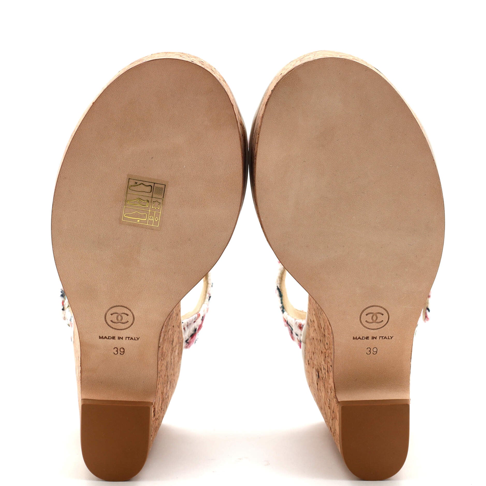 Women's CC Wedge Sandals Tweed and Cork