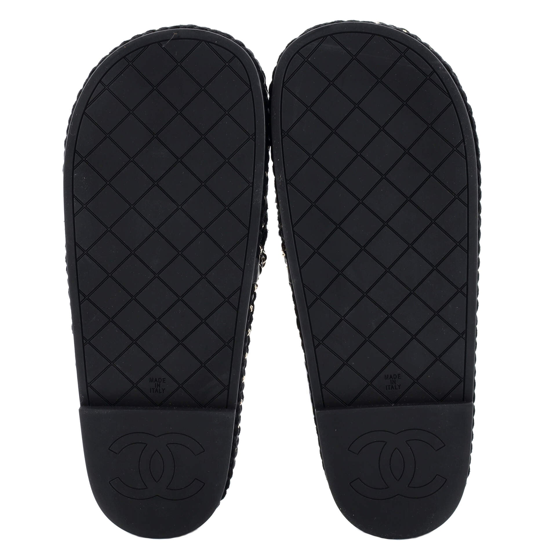 Women's CC Braided Rope Chain Slides Textile