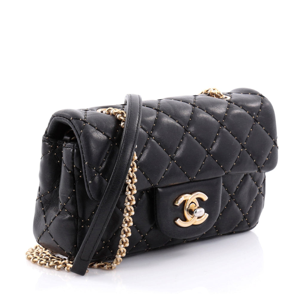 Paris-Salzburg Aged Chain CC Flap Bag Micro Beaded Quilted Lambskin Extra Mini