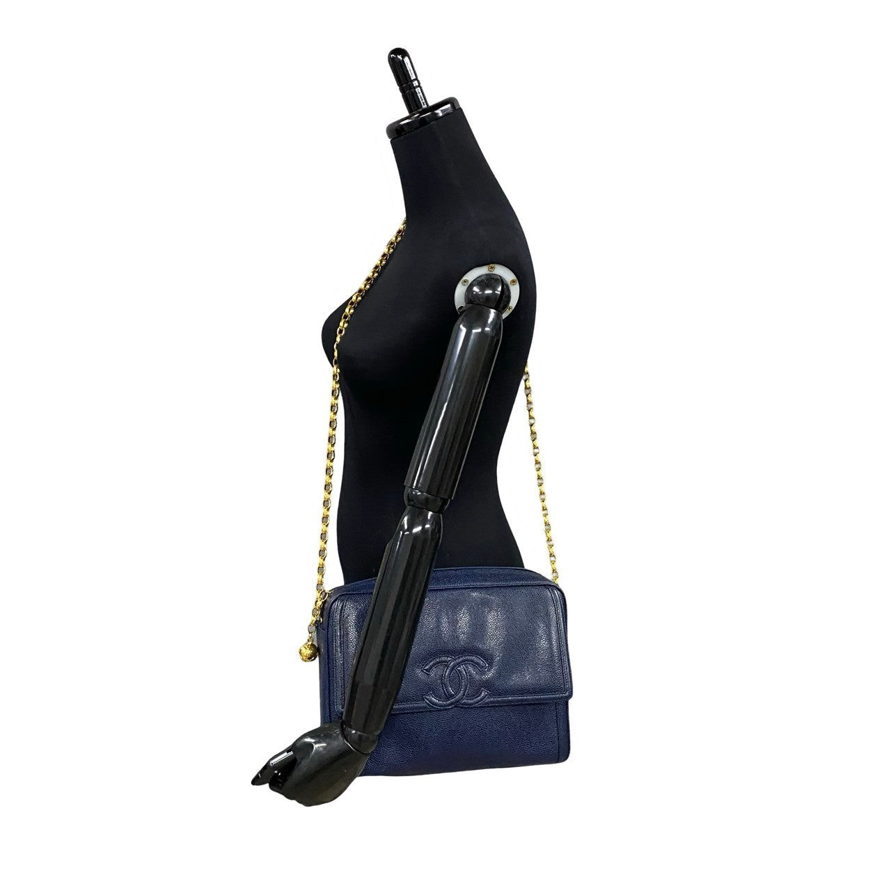Chanel Coco Mark Caviar Skin Chain Shoulder Bag