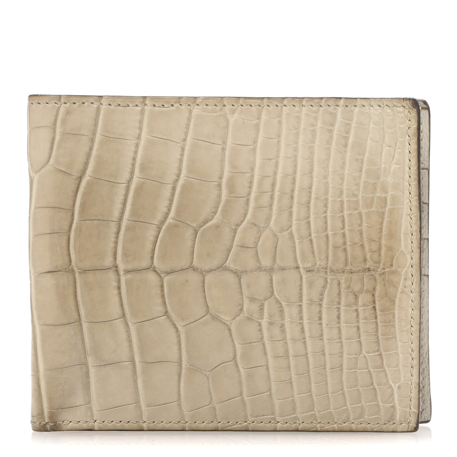 Shiny Alligator MC2 Copernic Compact Wallet Gris Tourterelle