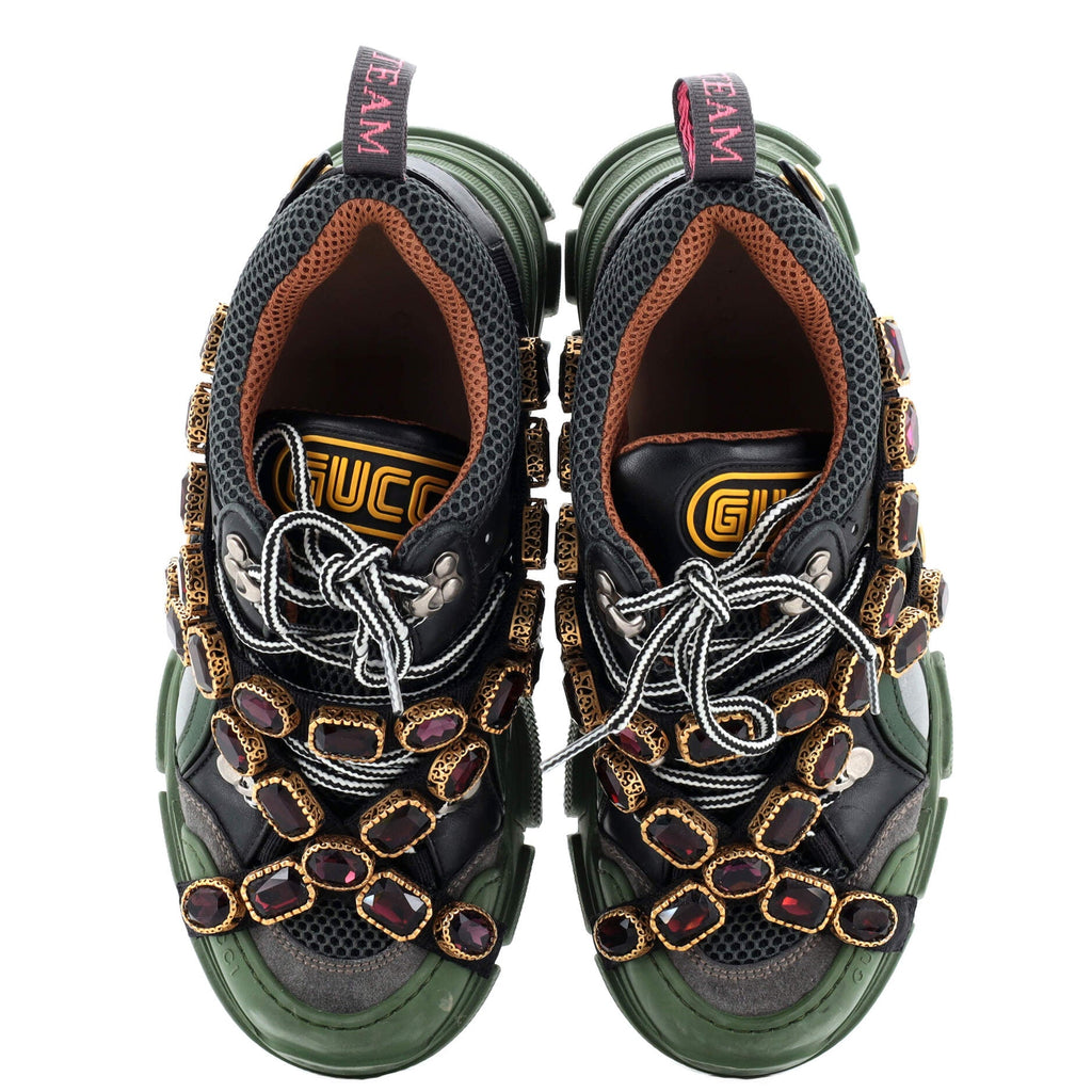 Flashtrek Sneakers Fabric and Leather with Crystals