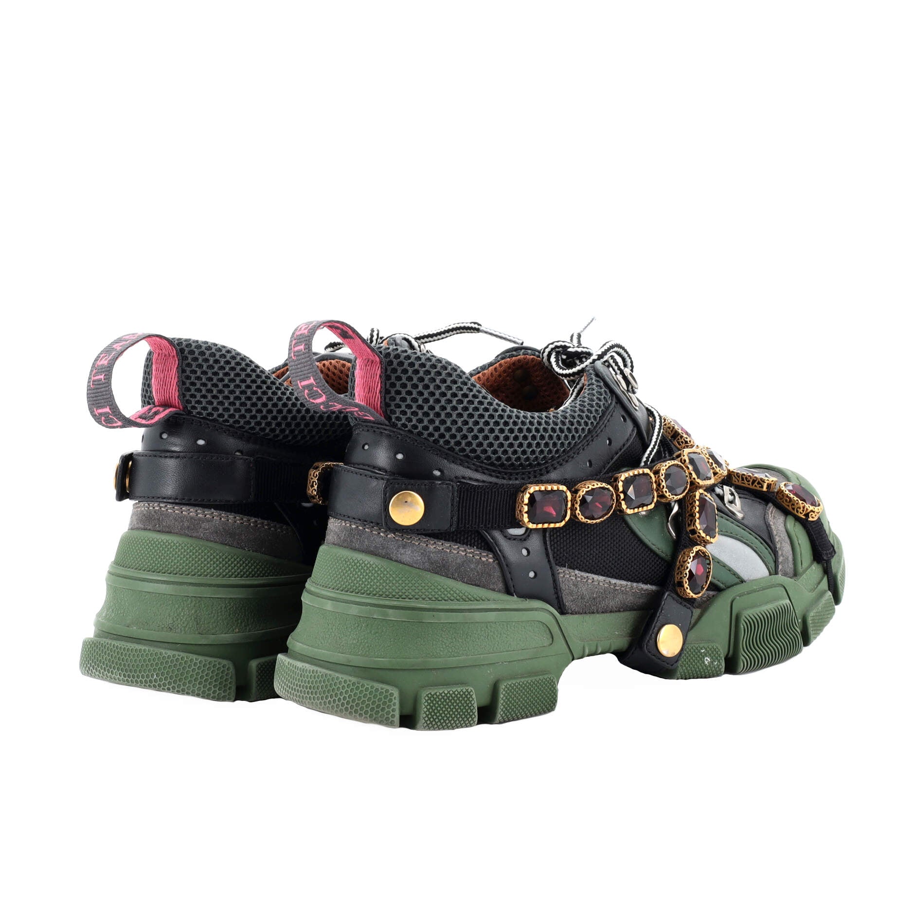 Flashtrek Sneakers Fabric and Leather with Crystals