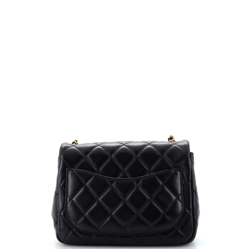 Pearl Crush Square Flap Bag Quilted Lambskin Mini