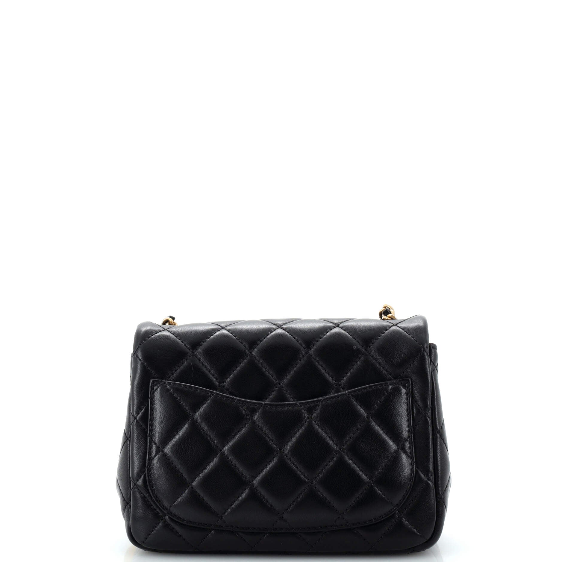 Pearl Crush Square Flap Bag Quilted Lambskin Mini