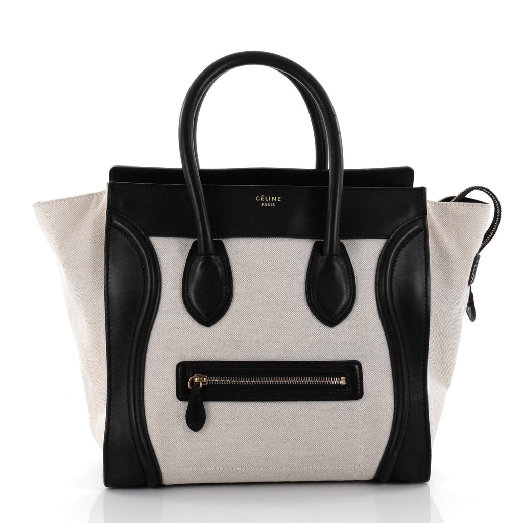 Luggage Handbag Canvas and Leather Mini