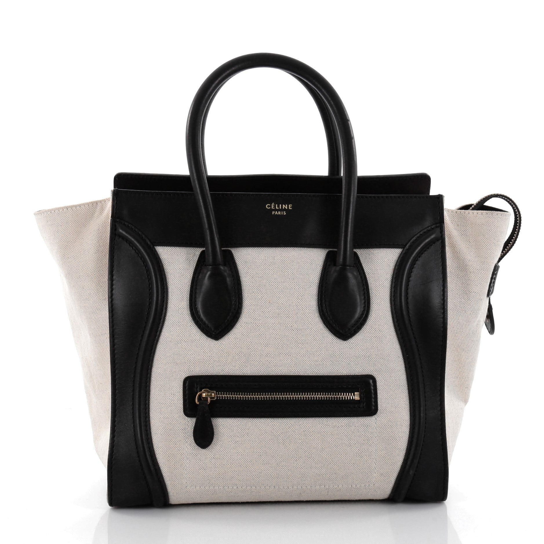 Luggage Handbag Canvas and Leather Mini