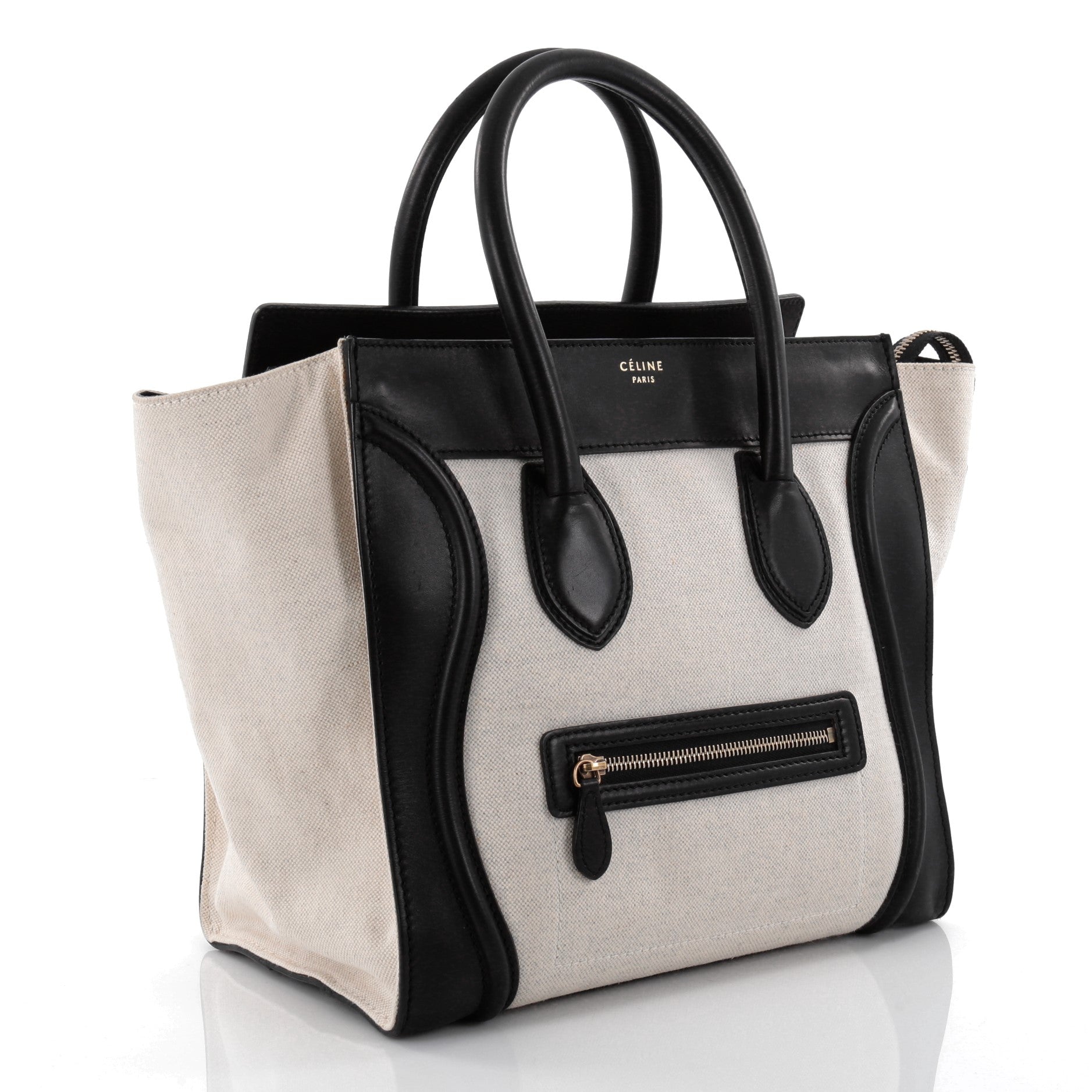 Luggage Handbag Canvas and Leather Mini