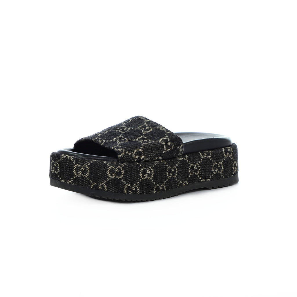 Women's Angelina Platform Slide Sandals GG Denim