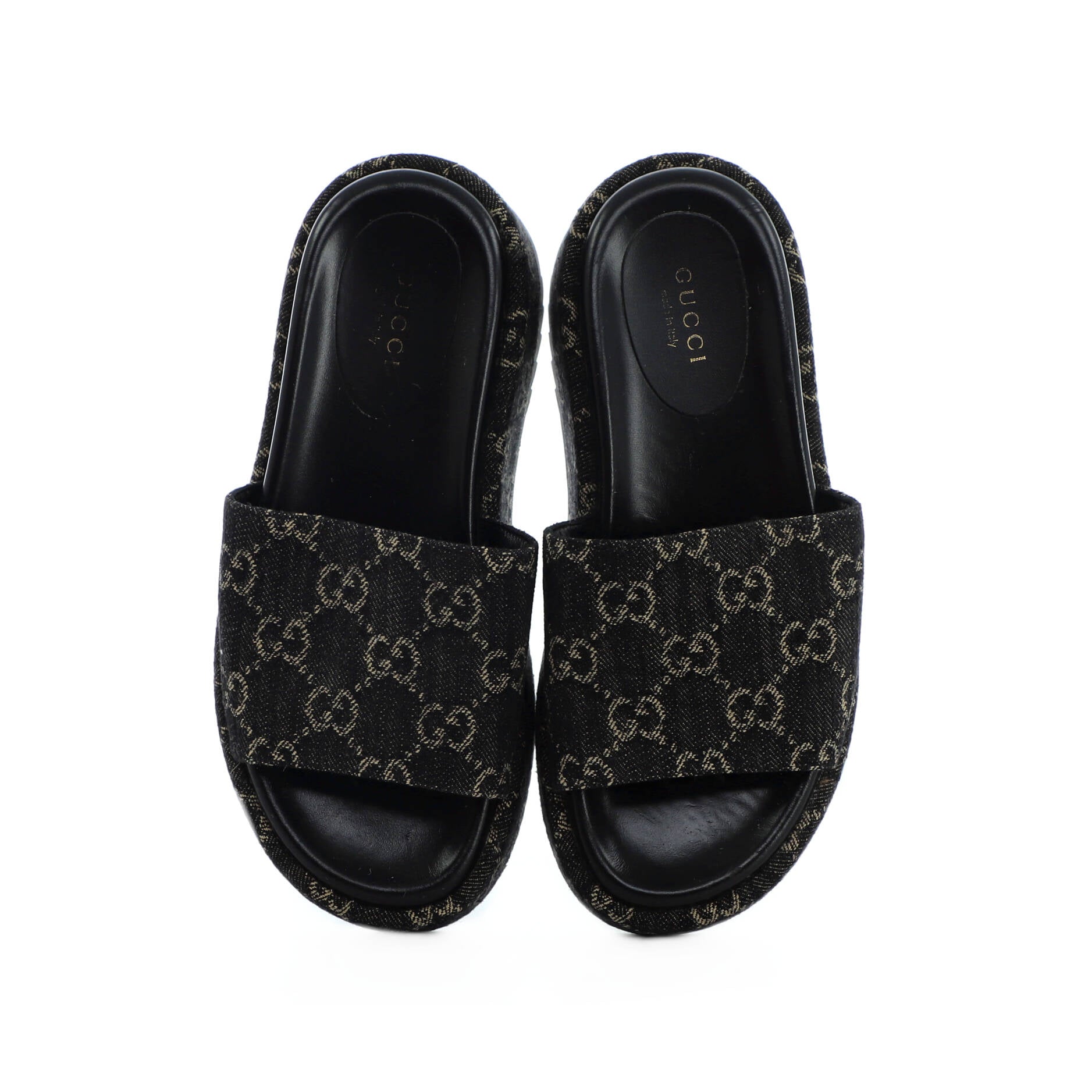 Women's Angelina Platform Slide Sandals GG Denim