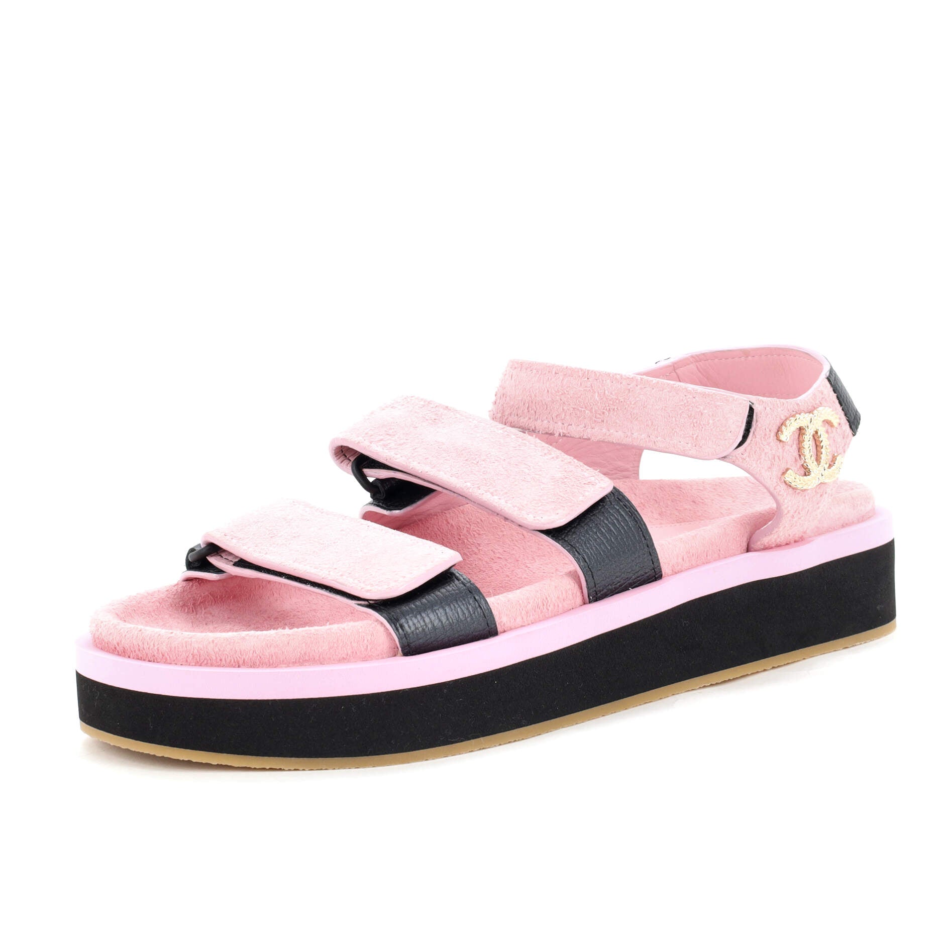 Women's Two Strap Velcro Dad Sandals Suede