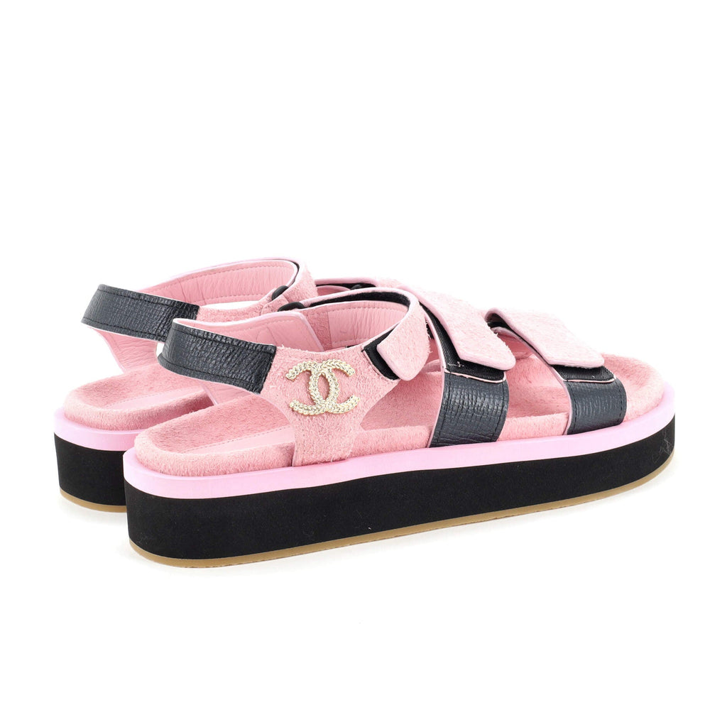 Women's Two Strap Velcro Dad Sandals Suede